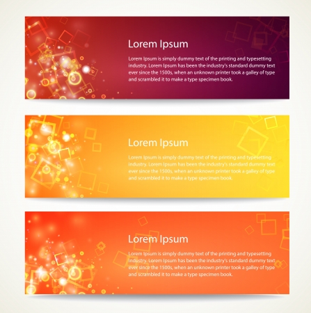 Abstract banners set with bokeh lights  Vector illustration のイラスト素材