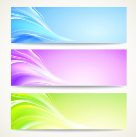 Abstract banners set with smooth lines   background, contains transparencies のイラスト素材