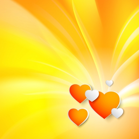 Stylish red heart over orange background  Vector illustration, contains transparencies のイラスト素材