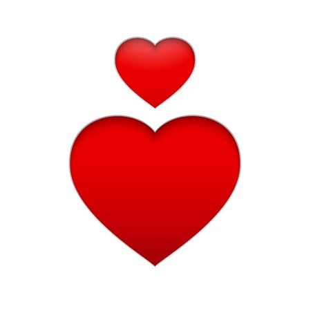 Vector Heart Symbol  Isolated illustration of red heart on white background  Vector illustration, eps 10, contains transparencies のイラスト素材