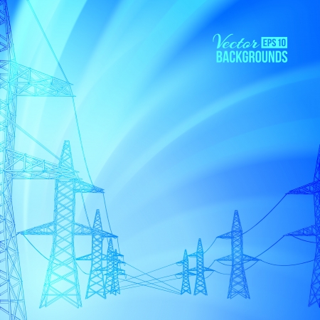 power line on a white background  Vector illustrationのイラスト素材