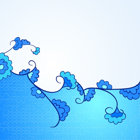 Leaf design over blue, ready for your text  Vector illustration, eps10, contains transparencies, gradients and effects のイラスト素材