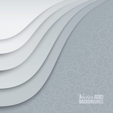 White papers with corner curl, layer by layer illustration, contains transparencies, gradients and effects のイラスト素材