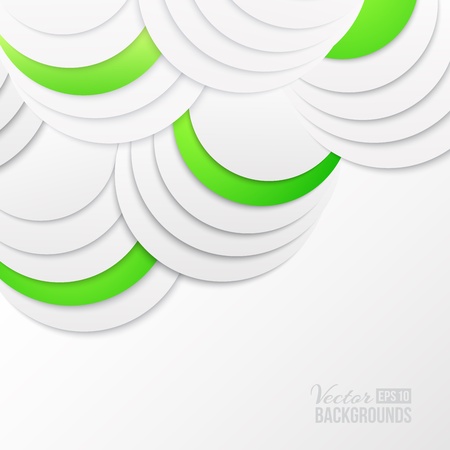 Abstract green paper circles  Vector illustration, contains transparencies, gradients and effects のイラスト素材