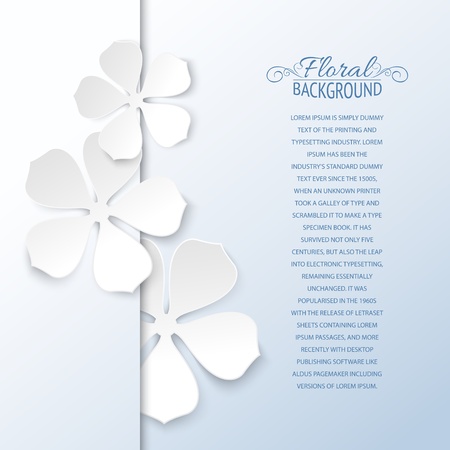 White flowers and copy space  Vector illustration, contains transparencies, gradients and effects のイラスト素材