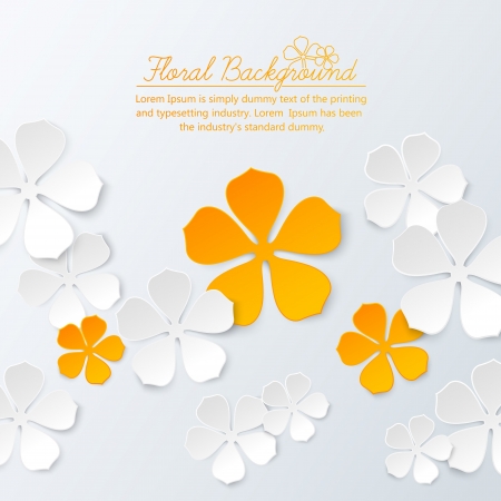 Paper floral background with place for text  Vector illustration, contains transparencies, gradients and effects のイラスト素材