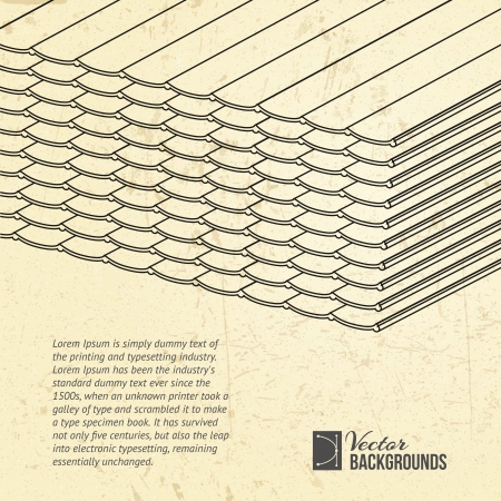 Pile of roofing tiles packaged  Presentation background のイラスト素材