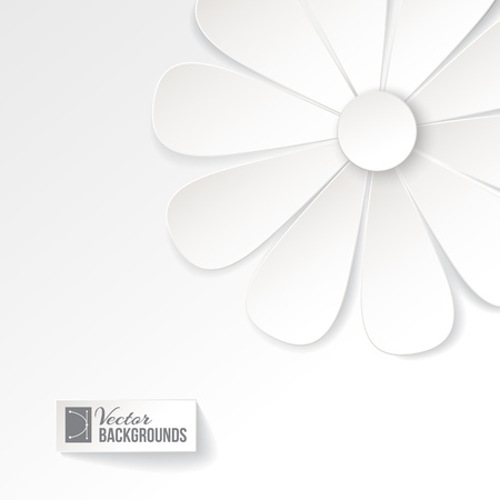 Greeting card with paper flower  Vector illustration, contains transparencies, gradients and effects のイラスト素材