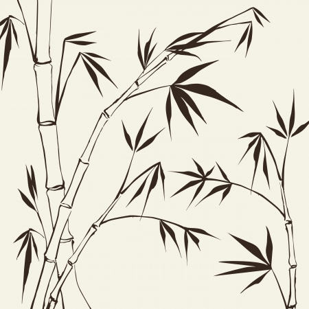 Bamboo Painting  Vector illustration, contains transparencies, gradients and effects のイラスト素材