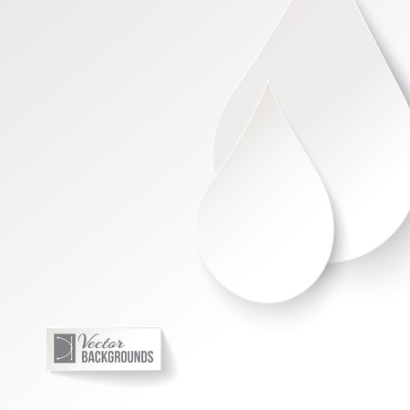 Water drop paper card  Vector illustration, contains transparencies, gradients and effects のイラスト素材