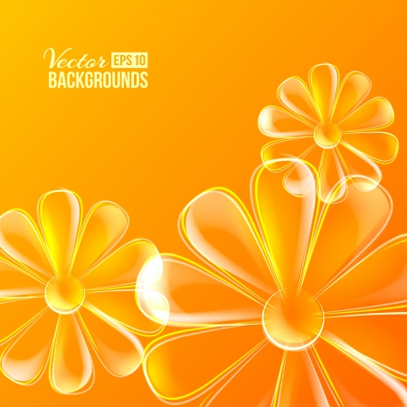 Abstract colorful glass flower  Vector illustration, contains transparencies, gradients and effects のイラスト素材