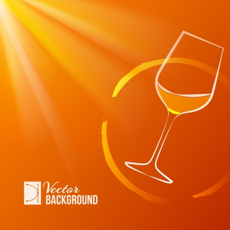 Wine glass over shine backdrop  Vector illustration のイラスト素材