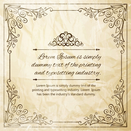 Ornate frame for invitations or announcements  Vector illustration のイラスト素材
