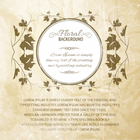 Vintage radial ornament over sepia  Vector illustration のイラスト素材