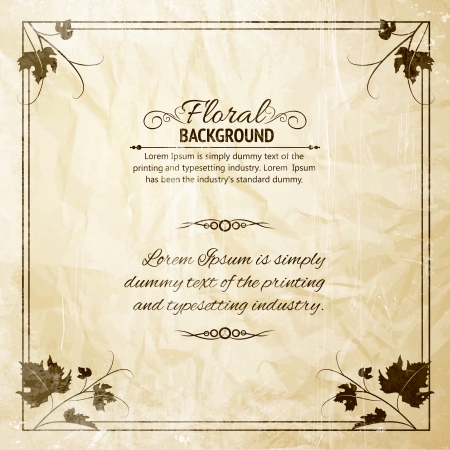 Vintage frame with vine leaves  Vector illustration のイラスト素材