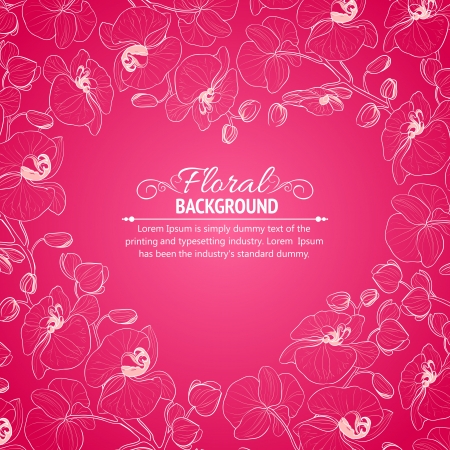 Orchid flower drawing templateのイラスト素材