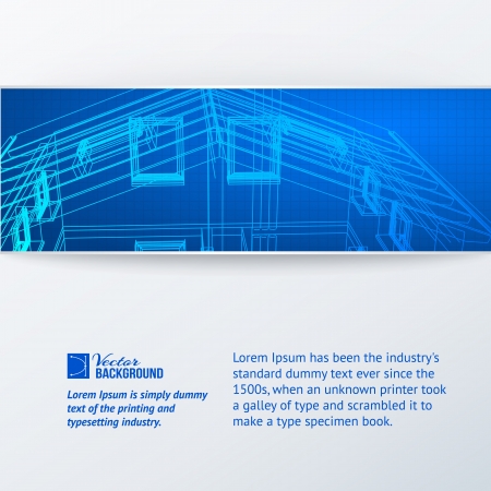 Abstract building banner over gray background illustration のイラスト素材