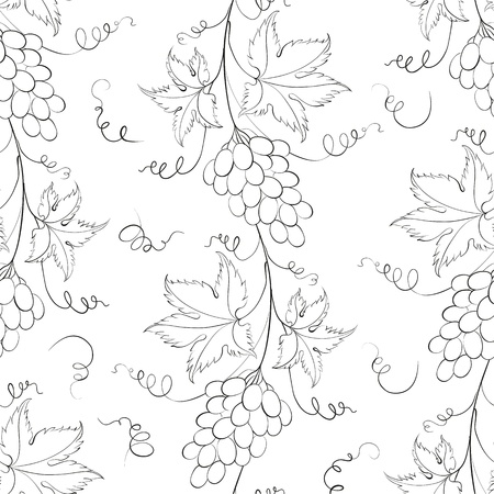 Seamless pattern with grapes illustration のイラスト素材