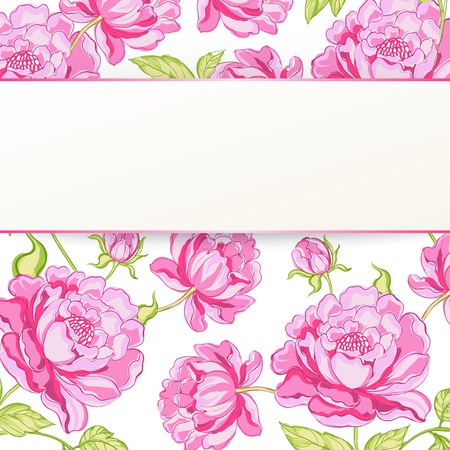 Seamless floral pattern, peonies blossom flowers の写真素材