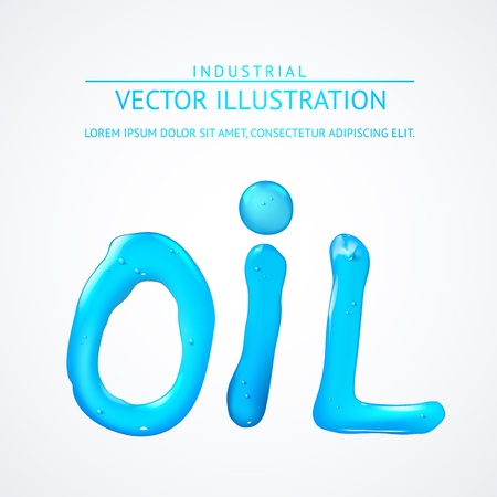 Oil liquid text. On a white background. Vector illustration.のイラスト素材