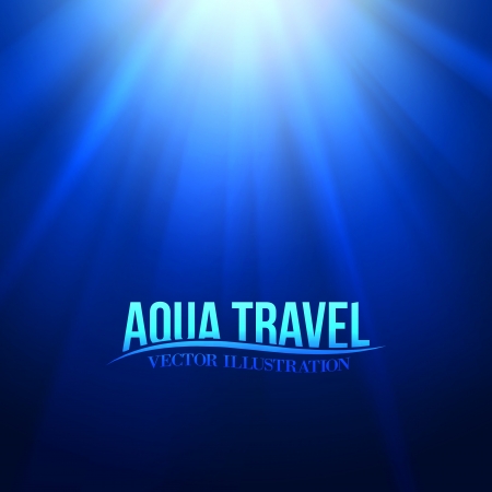 Underwater sunrays for aqua travel design. Vector illustration.のイラスト素材