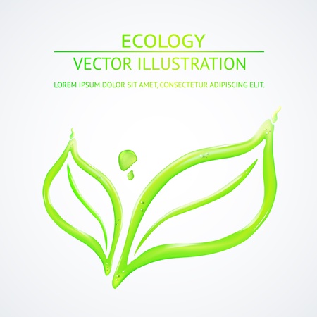 Liquid green leaves. Vector illustration.のイラスト素材