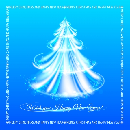 Abstract blue christmas tree background. Vector illustration.のイラスト素材