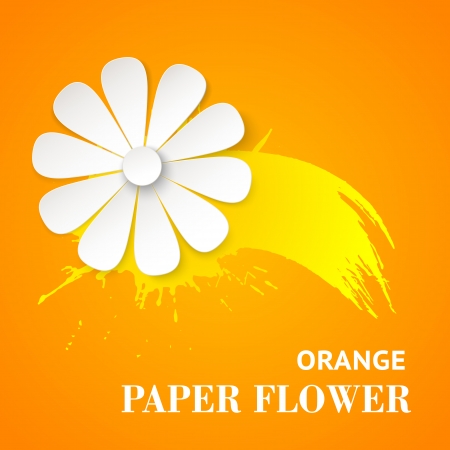 Greeting card with paper flower. Vector illustration.のイラスト素材