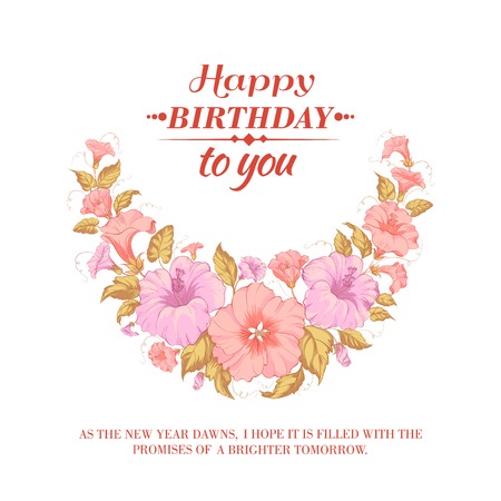 Color garland of flowers. Vector illustration.のイラスト素材