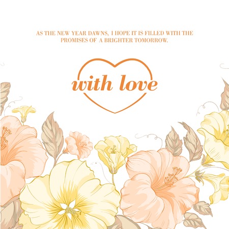 Yellow flower on white backgrounds . Vector illustration.のイラスト素材