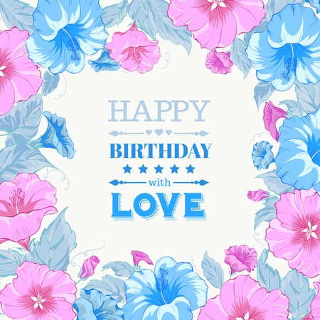 Happy birthday card. Vector illustration.のイラスト素材