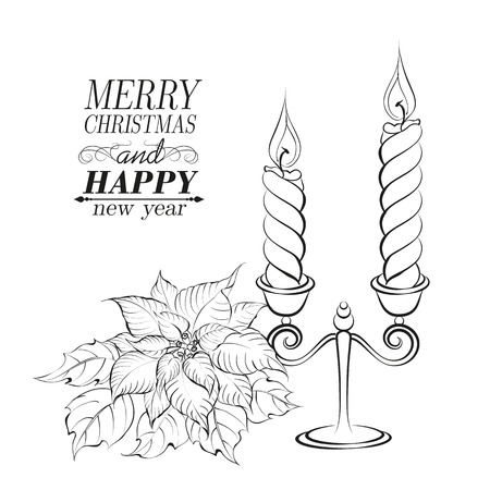 Christmas decoration isolated over white. Vector illustration.のイラスト素材