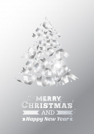 Abstract ribbon christmas tree. Vector illustration.のイラスト素材