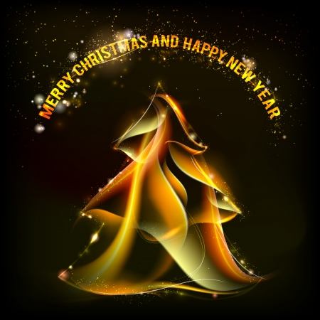 Christmas background with fir and sparks. Vector illustration.のイラスト素材