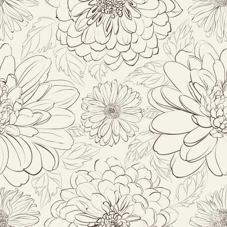 Chrysanthemum Floral Seamlessのイラスト素材