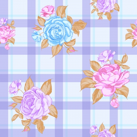 Seamless pattern with roses. Vector illustration.のイラスト素材