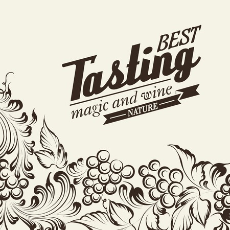 Grapes design for wine menu. Vector illustration.のイラスト素材