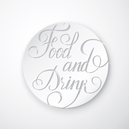 Food and Drink Poster - Lettering. Vector illustration.のイラスト素材