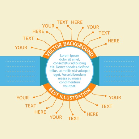 Orange Infographic badges by flat design. Vector Illustration.のイラスト素材