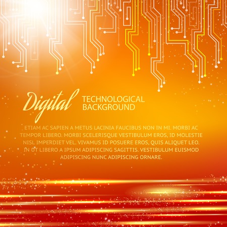 Circuit background with light effect. Vector illustration.のイラスト素材
