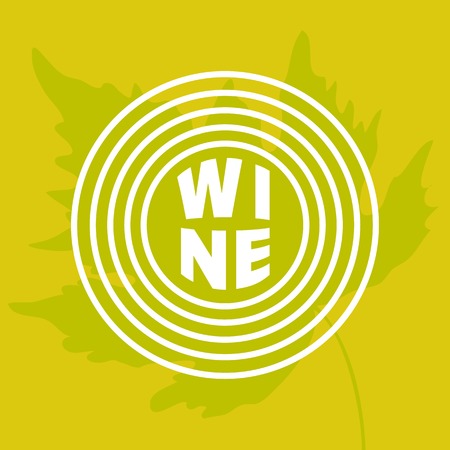 Grape leaf in circle. Vector illustration.のイラスト素材