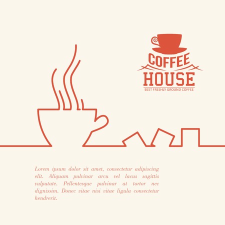 Stylized drawing of a cup of coffeeのイラスト素材