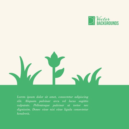 Green summer flower design. Vector illustration.のイラスト素材