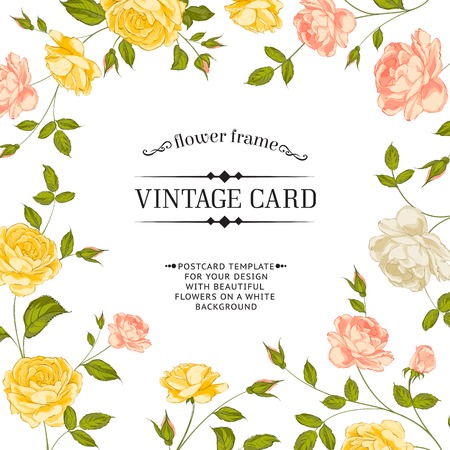 Floral frame perfect for wedding invitations. Vector illustration.のイラスト素材