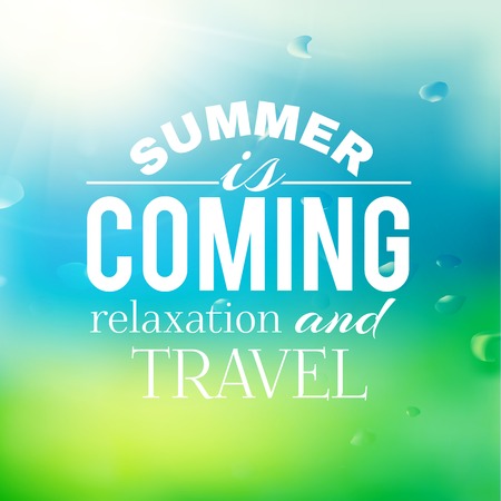 Summer background with text.  Vector illustration.のイラスト素材