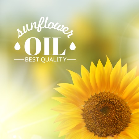 Orange sunflower with textのイラスト素材