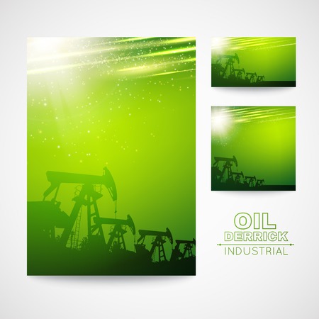 Pump Jack Oil Crane for your business card design. Vector illistration.のイラスト素材