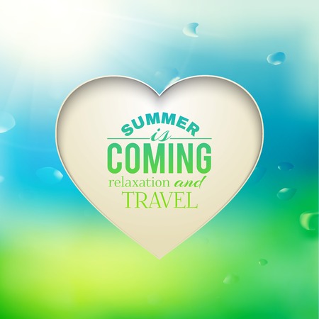 White heart with text on a bright backgroundのイラスト素材
