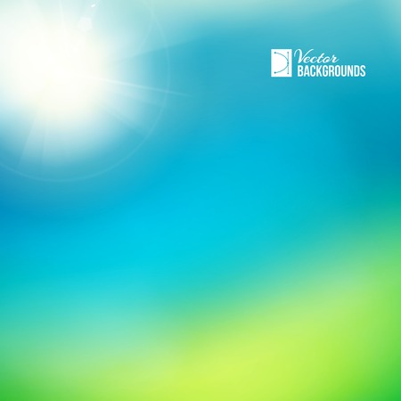 Bright green, sunny background. Vector illustration.のイラスト素材