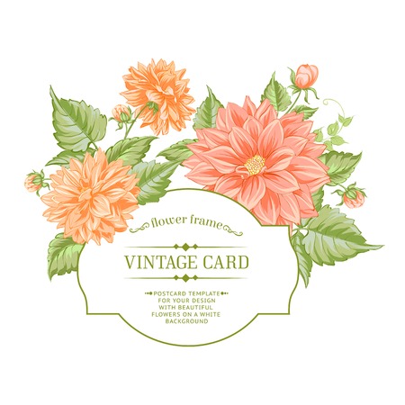 Spring flowers bouquet for vintage card. Vector illustration.のイラスト素材